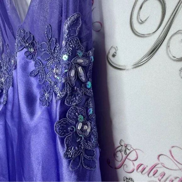 Intimate attitudes dress maxi long open back criss cross mermaid back style mesh - Picture 8 of 16